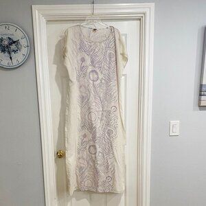 Luxus Womens Nightgown White Lilac Lace Czeck Vntg